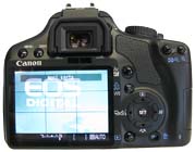 Canon EOS450D: detail ovládání zezadu (Klikni pro zvětšení)