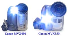  MVX460 versus MVX350i: LED-lampy (Klikni pro zvětšení)