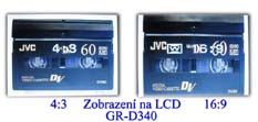 JVC D340: zobrazení formátů na LCD (Klikni pro zvětšení)