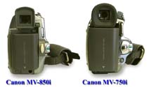 Srovnání MV850i a MV750i zezadu (Klikni pro zvětšení)