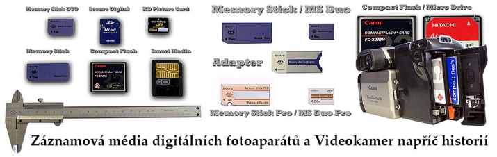 Nejrůznější paměťové karty pro Foto- a Video- ZÁZNAM