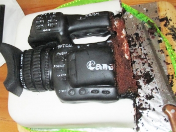 Narozeninový dort á la Canon XF200 v řezu