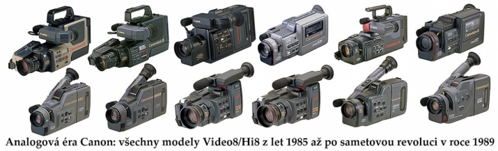 Prvních 12 Videokamer analogové éry Video8 Canon