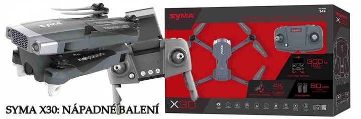 SYMA X30: nápadné i nápadité balení v červené krabici