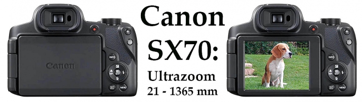 Canon PS-SX70 HS v obou zaklopených polohách LCD