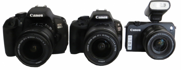 Fotoaparáty CANON  EOS 650D, 100D a EOS M