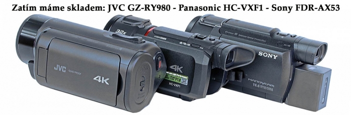 Trojice dobře prodejných Videokamer hlavního tria značek