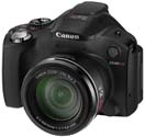 Canon PS-SX40 v přední perspektivě (Kliknutí zvětší)