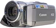 Přední perspektiva kamery Canon HF M306 (Kliknutí zvětší)