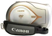 Pohled na videokameru Canon HR10 zprava (Kliknutí zvětší)
