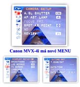 MVX4i: nová nabídka MENU na LCD (Klikni pro zvětšení)