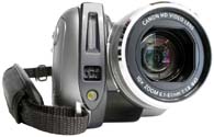 Canon HV20 v předním detailu: objektiv (Klikni pro zvětšení)