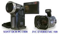 Sony PC1000 a JVC MC500: srovnání (Klikni pro zvětšení)