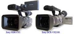 Sony FX1 a VX2100 vedle sebe (Klikni pro zvětšení)
