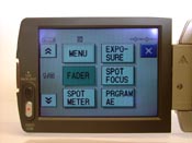 Hlavní nabídka kamery na LCD (Klikni pro zvětšení)