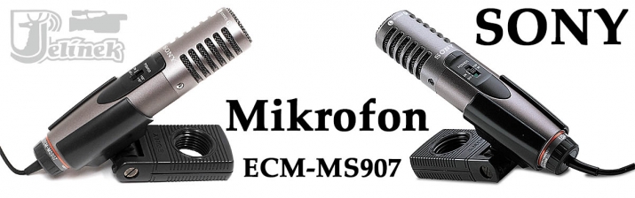 Externí mikrofon Sony ECM-MS907 ve dvou detailech