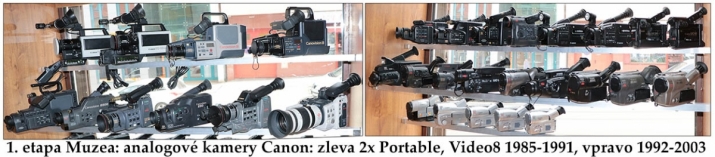 První etapa Muzea V8/Hi8 děleně: Canon 1980 až 2003