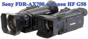 Videokamery Canon HF G50 a Sony FDR-AX700...