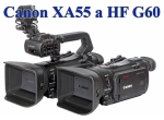 Videokamery Canon XA55 a HF G60 vedle sebe...
