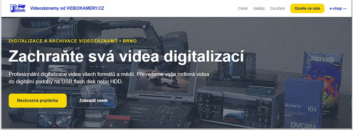 Konečná neboli současná podoba titulky nového Webu