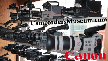 Detail první etapy Muzea Videokamer: analogový Canon 