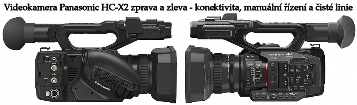 Videokamera Panasonic HC-X2 zprava a zleva: detaily