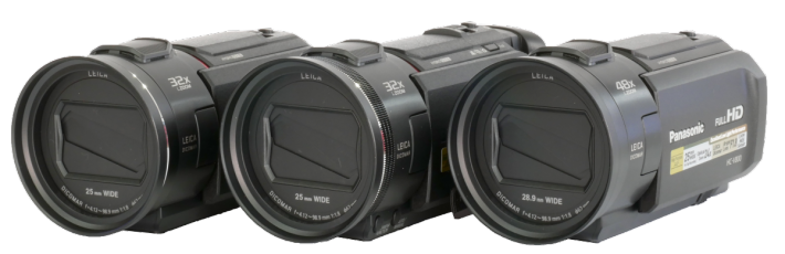 Videokamery Panasonic 2018: zleva VX1, VXF1 a V800