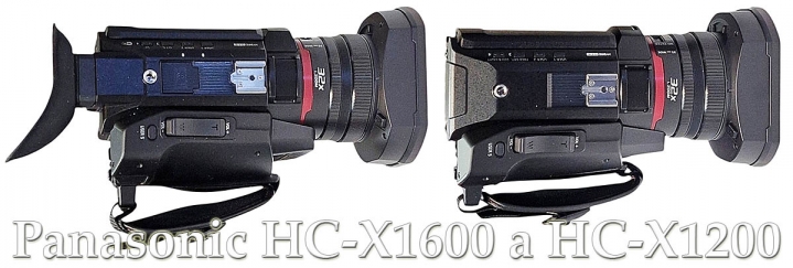 Videokamery Panasonic X1200 a X1600 v detailu shora Videokamery Panasonic X1200 a X1600 v detailu shora