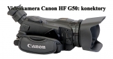 Videokamera Canon HF G50: pohled na konektory... 