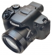 KRÁSNÝ kompakt Canon PowerShot SX70 HS v detailu