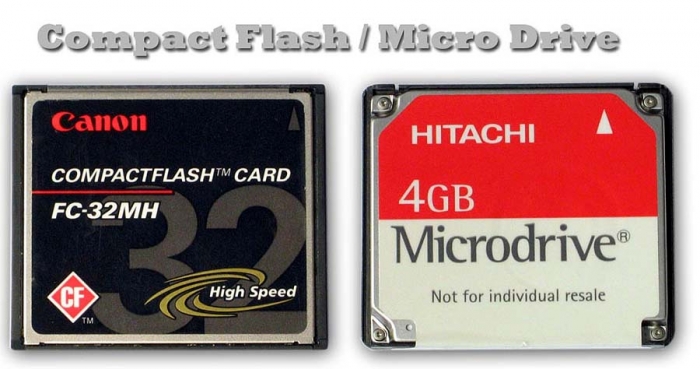 Paměťové karty: CF-Card a Micro-Drive CF