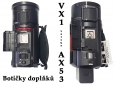 Videokamery HC-VX1 a FDR-AX53: botičky příslušenství