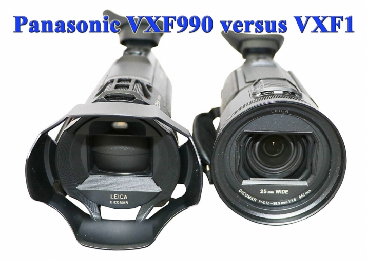 Panasonic HC-VXF990 ve srovnání s HC-VXF1 zepředu