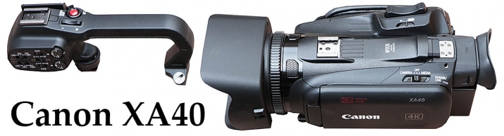 Madlo a Videokamera Canon XA40 - názorný detail...