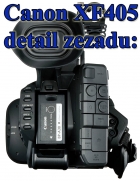 Videokamera Canon XF705: detail přístroje zezadu